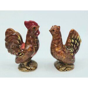 1960s Vintage Mini Rooster Chicken Dripware Set figurines